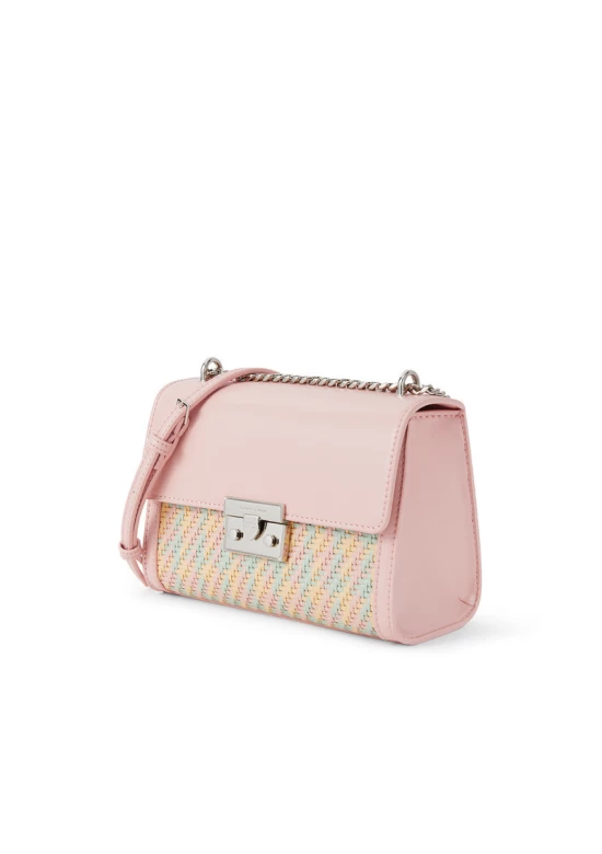 Charles Keith Chain Flap Shoulder Bag Pink